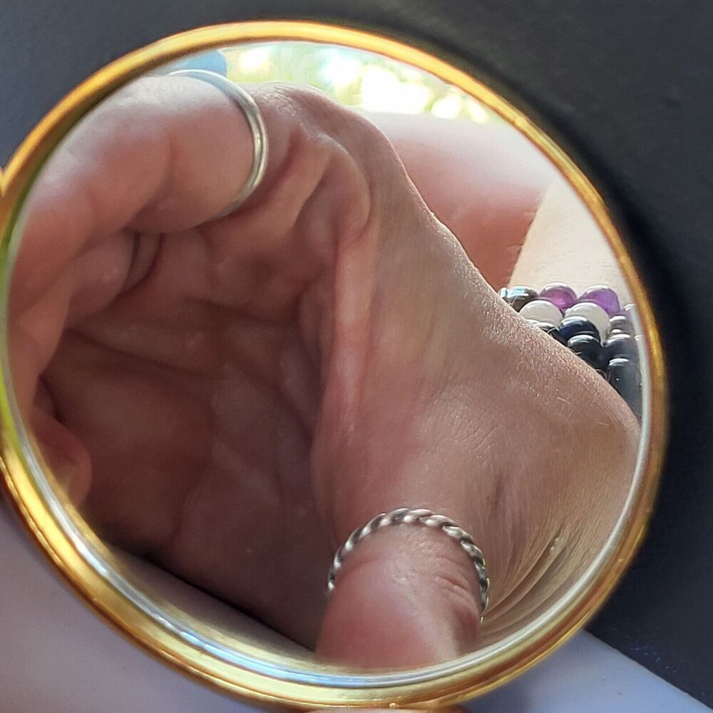 Vintage Gold Floral Powder Mirror 3"
